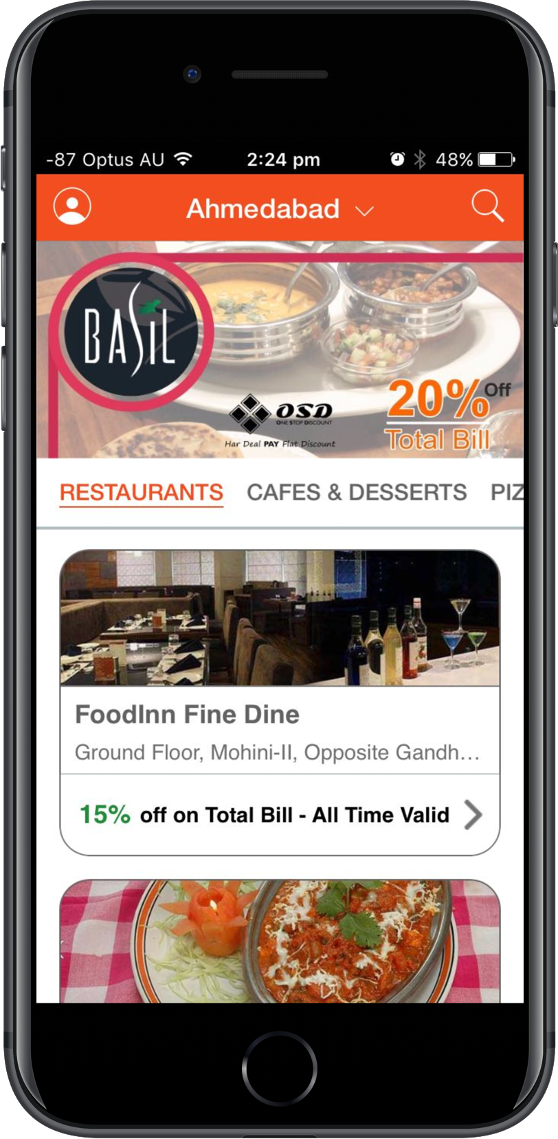 FLAT Discount on Total Bill : OSD is one of the leading Flat Discount offering Application for Restaurant, Food, Cafe, Desserts, Spa & Saloon in our City.