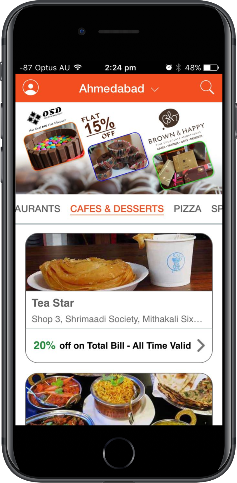 FLAT Discount on Total Bill : OSD is one of the leading Flat Discount offering Application for Restaurant, Food, Cafe, Desserts, Spa & Saloon in our City.